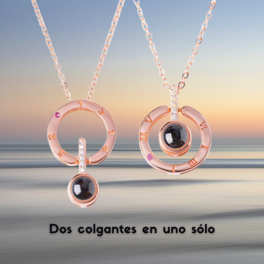 Colgante amor 100 idiomas + CAJA ROSA PRESERVADA