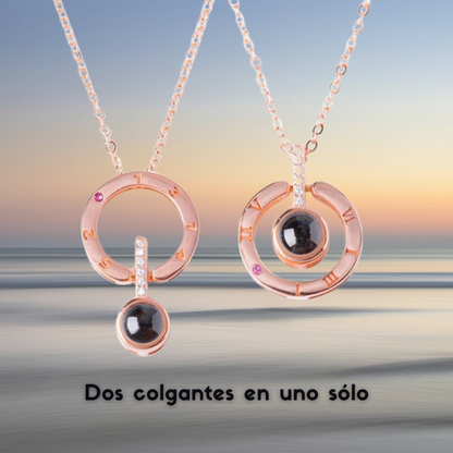 Colgante amor 100 idiomas + CAJA ROSA PRESERVADA