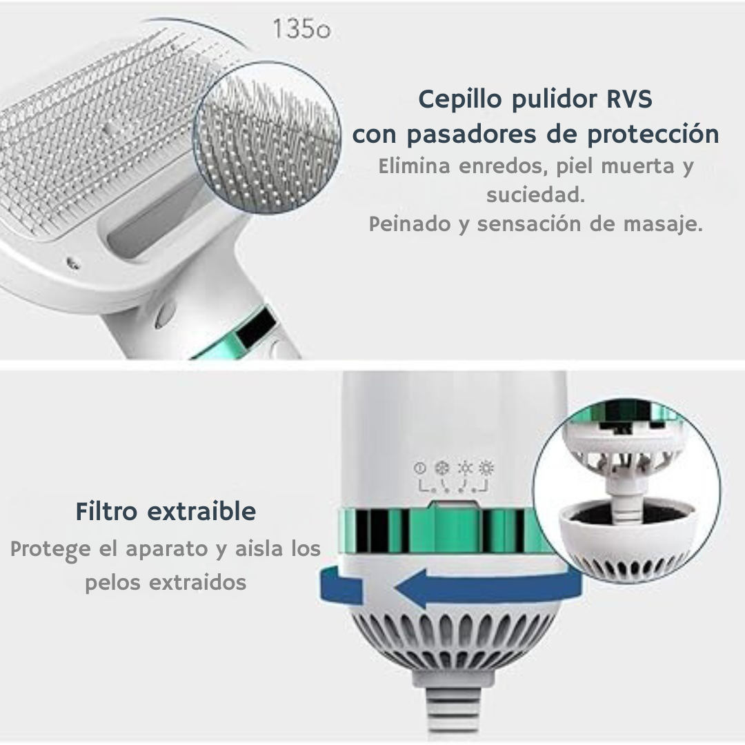 Secador mascotas 2 en 1 - PET DRYER BRUSH